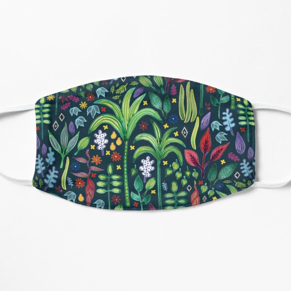 Jungle Flora - watercolour pattern by Cecca Designs Mask