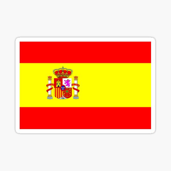 Autocollant Drapeau Spain Espagne sticker flag 4 cm 