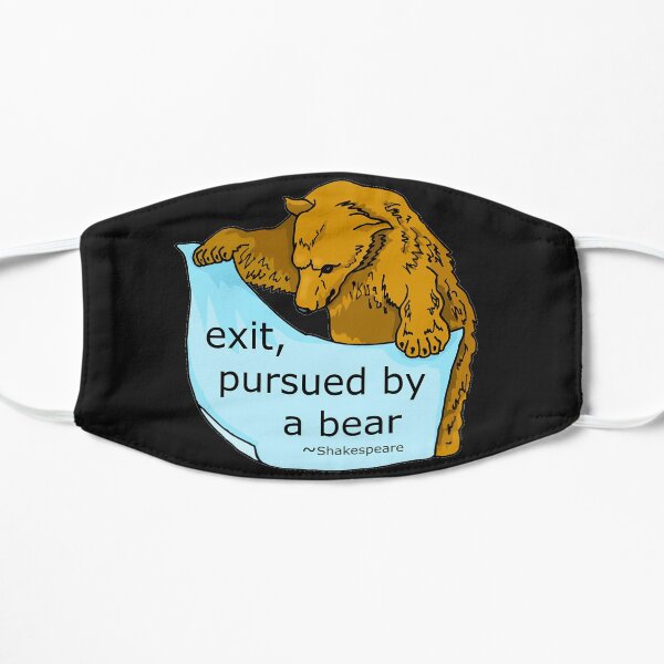 Exit Pursued by Bear Shakespeare Art Flat Mask