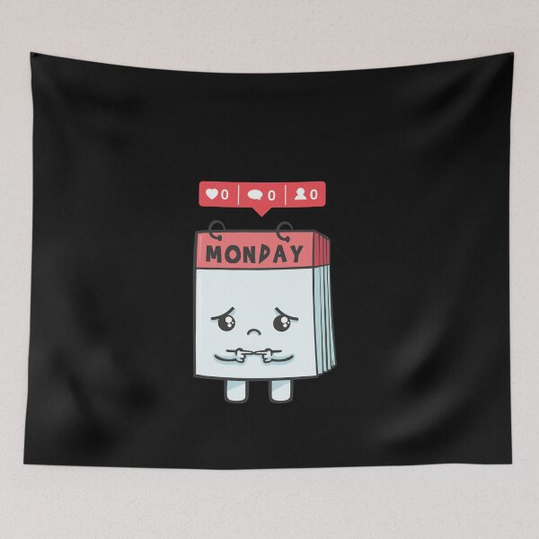 Item preview, Nobody likes montage cute sad monday calendar sheet designed and sold by katastrophal.