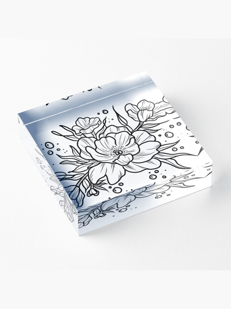 Alternate view of Peonies and Bubbles Acrylic Block