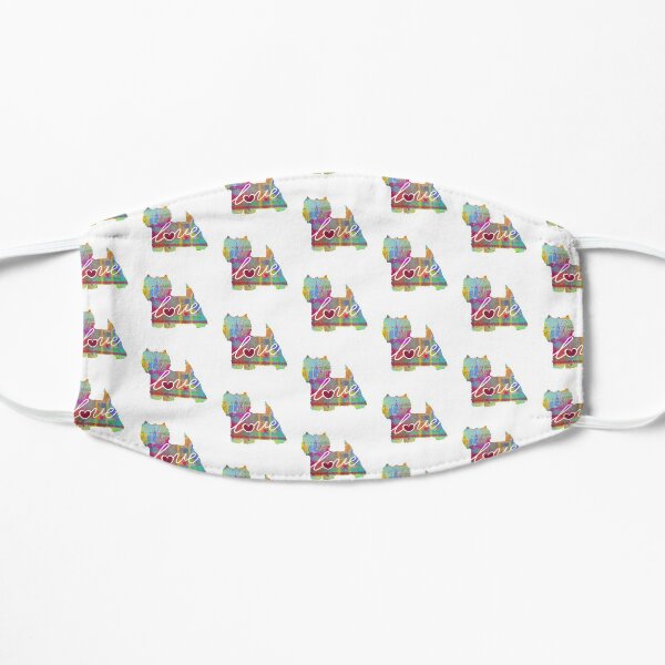 West Highland Terrier Love - A Bright and Colorful Watercolor Style Gift Mask