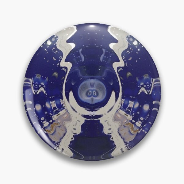 Artikelvorschau, "Wackeliger Moment" Blaue und weiße geometrische / lyrische abstrakte Kunst-Galaxie - Jenny Meehan entworfen und verkauft von Jenny Meehan Art Prints and Patterns .