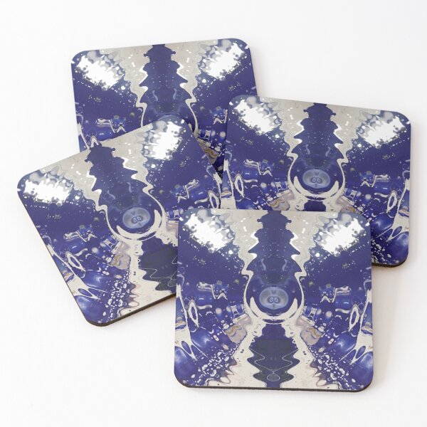 Artikelvorschau, "Wackeliger Moment" Blaue und weiße geometrische / lyrische abstrakte Kunst-Galaxie - Jenny Meehan entworfen und verkauft von Jenny Meehan Art Prints and Patterns .
