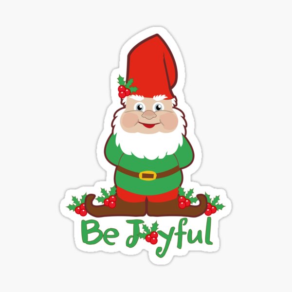Item preview, Cute Christmas Gnome Be Joyful designed and sold by ironydesigns.