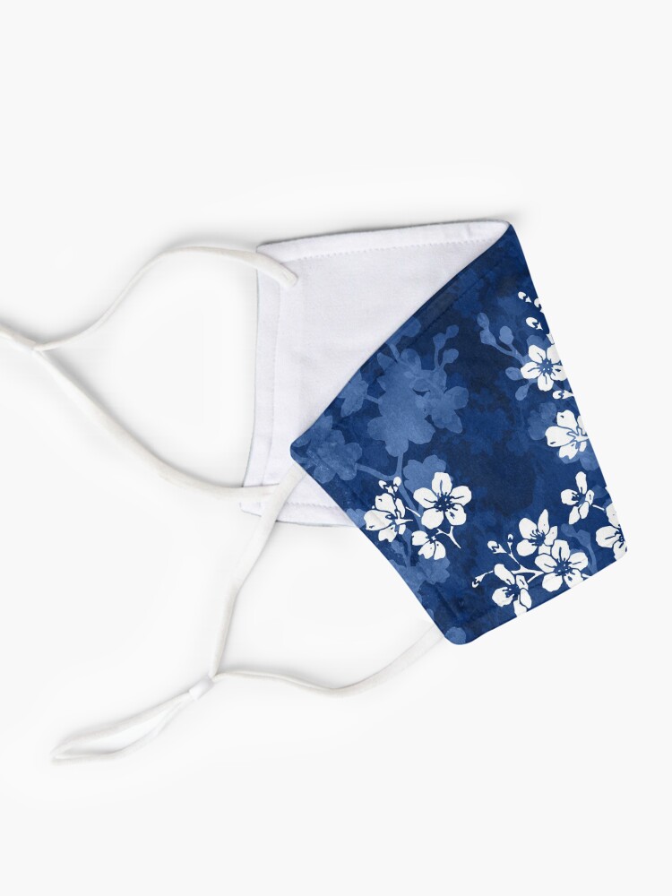 Alternate view of Sakura blossom in deep blue Mask