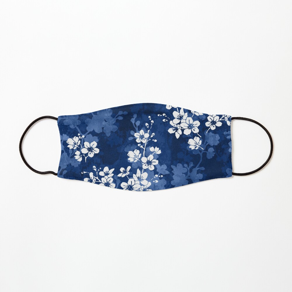 Sakura blossom in deep blue Mask