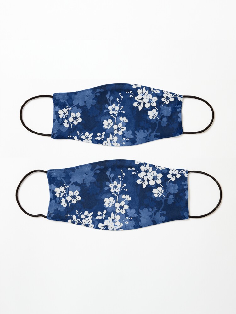 Alternate view of Sakura blossom in deep blue Mask