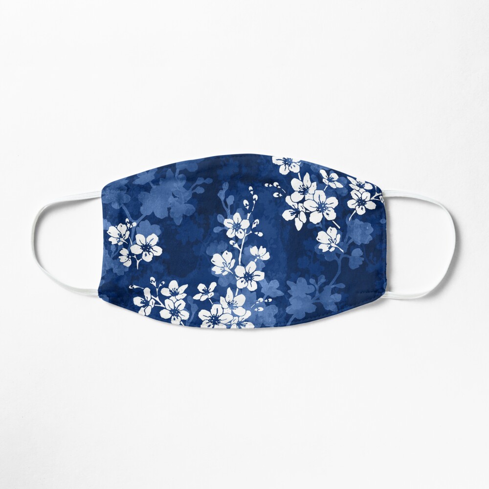 Sakura blossom in deep blue Mask