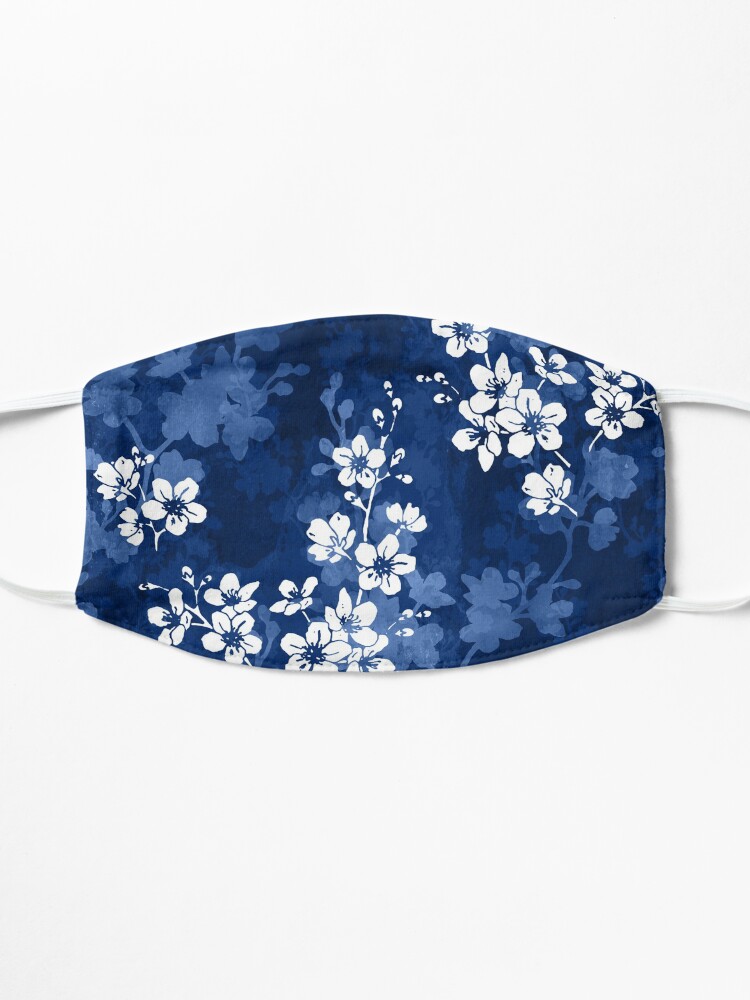 Alternate view of Sakura blossom in deep blue Mask