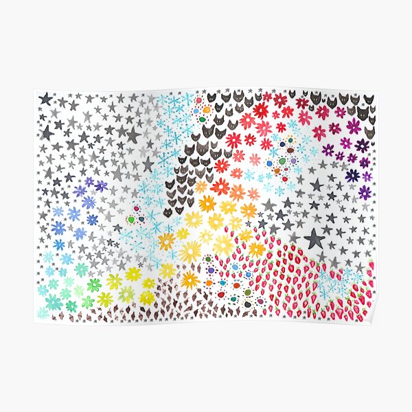 Crazy Happy Playful Pattern Poster