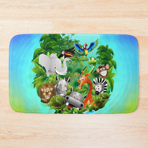 Item preview, Wild Animals Cartoon on Jungle designed and sold by BluedarkArt.