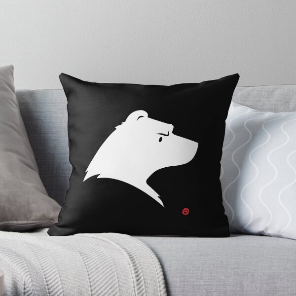 Polar Bear Silhouette Portrait Throw Pillow