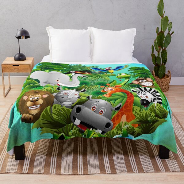 Item preview, Wild Animals Cartoon on Jungle designed and sold by BluedarkArt.