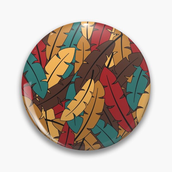 Item preview, Retro colorful autumn feathers brown red teal designed and sold by Dana Du.