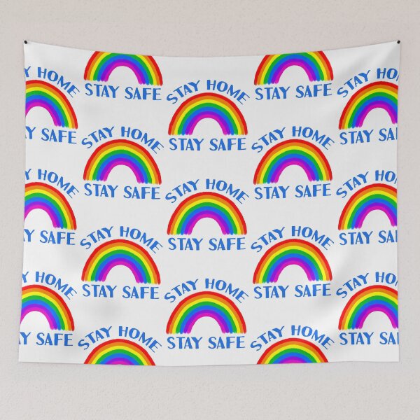 Item preview, STAY HOME STAY SAFE Thank You NHS Keyworkers Rainbow Support designed and sold by MagicBoutique.