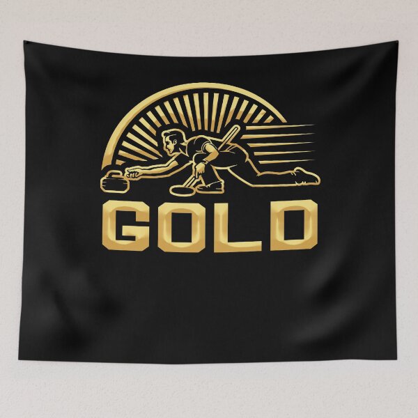 Item preview, Curling Gold Medal Rock On Curling Winter Sports Design designed and sold by Njkfla.