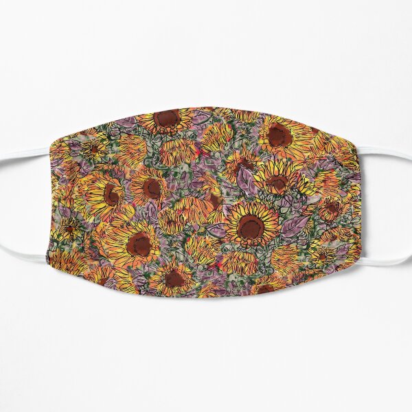 Sunflower repeating pattern Flat Mask