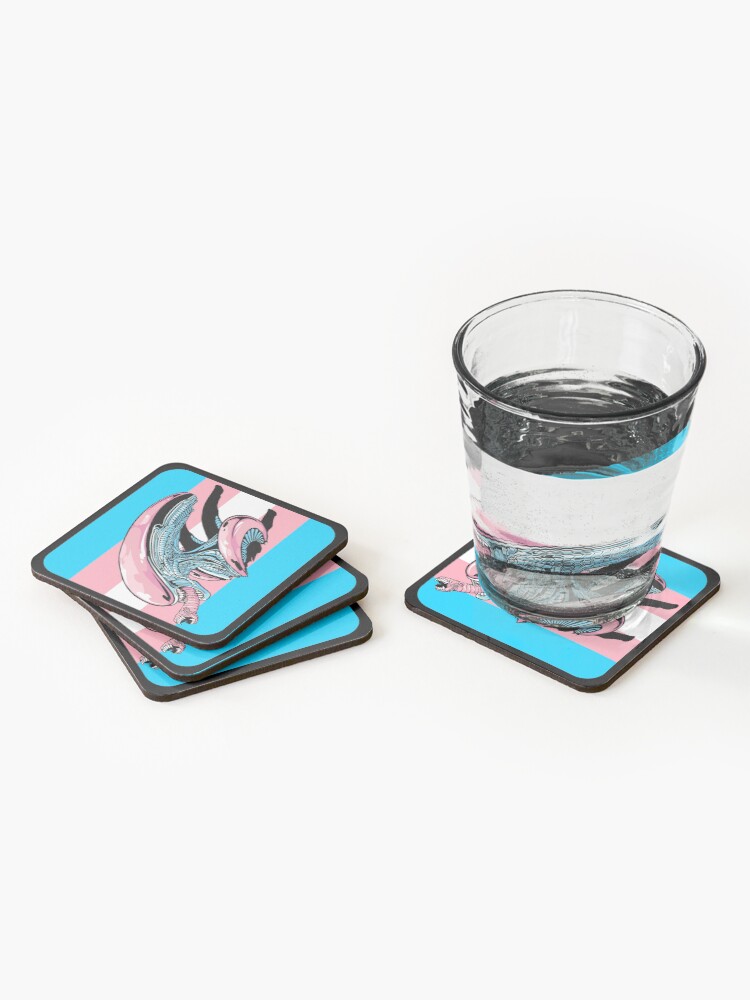 Trans Flag Coasters orders (set of 4)