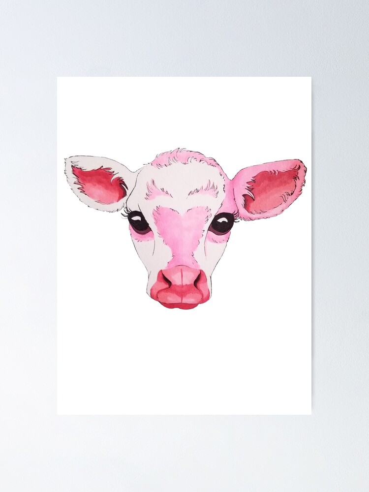 Strawberry Cow kawaii Poster for Sale by MayBK