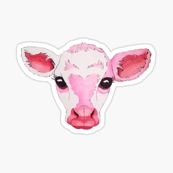 Sweet Lil Strawberry Cow Sticker By Rbw333 Redbubble - cow fruit roblox cute effect pink sticker by