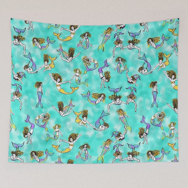 Item preview, Mermaids swimming pattern designed and sold by Katharine Harper.