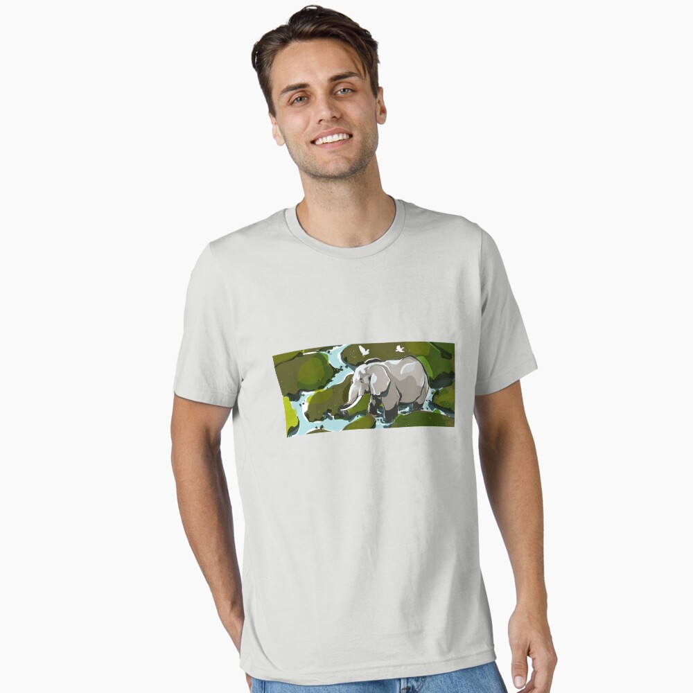 Vista previa del artículo con la obra «Camiseta esencial», diseñado y vendido por CovoStudio.