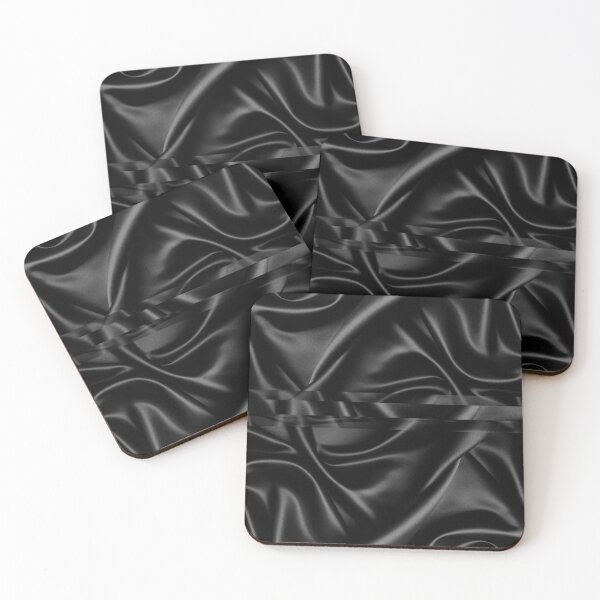 Item preview, Black Satin Silk Abstract Folded Textures Fabric  designed and sold by NoGrayDays1.
