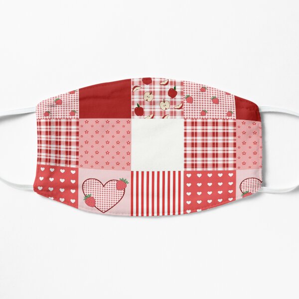 Valentine's Red and White Patchwork Flat Mask