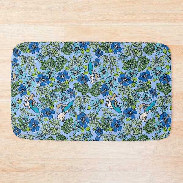 Item preview, Surf Pareau Hawaiian Hibiscus Surfing - Blue and Turquoise designed and sold by DriveIndustries.