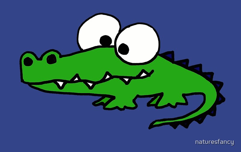 Funky Goofy Alligator Cartoon By Naturesfancy Redbubble