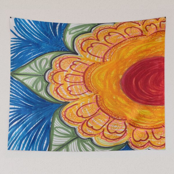 Item preview, Bold Yellow Flower Drawing designed and sold by bipolarvirgoart.