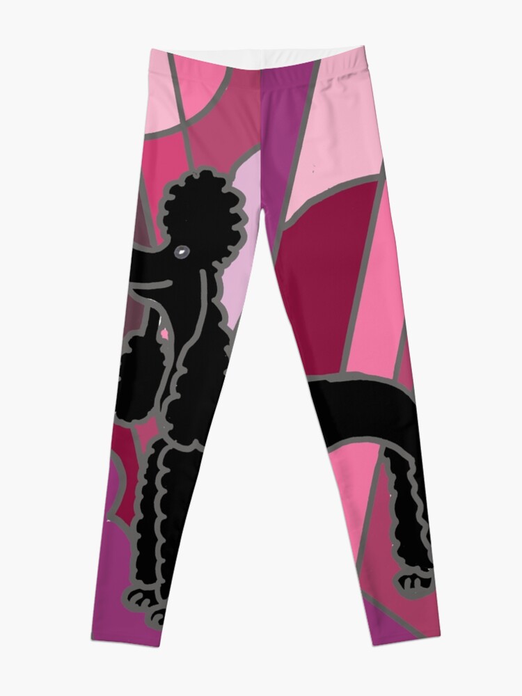 Alternate view of Cool Funky Black Poodle Abstract Art Leggings
