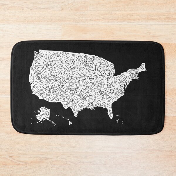 Item preview, Flowers USA Map, Floral Map of the United States designed and sold by Anna Grunduls.