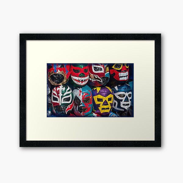 Mexican Wrestling Masks Framed Art Print
