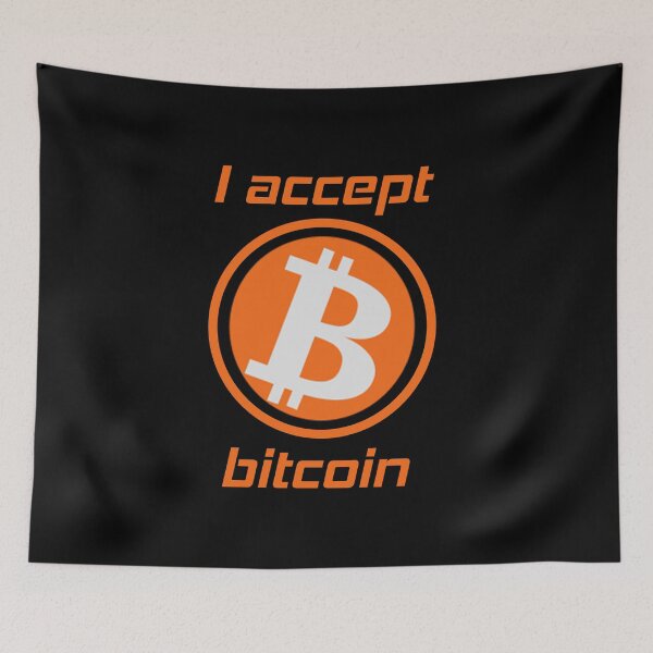 Item preview, I Accept Bitcoin Cryptocurrency Bitcoin Shirt designed and sold by Orange Pieces.
