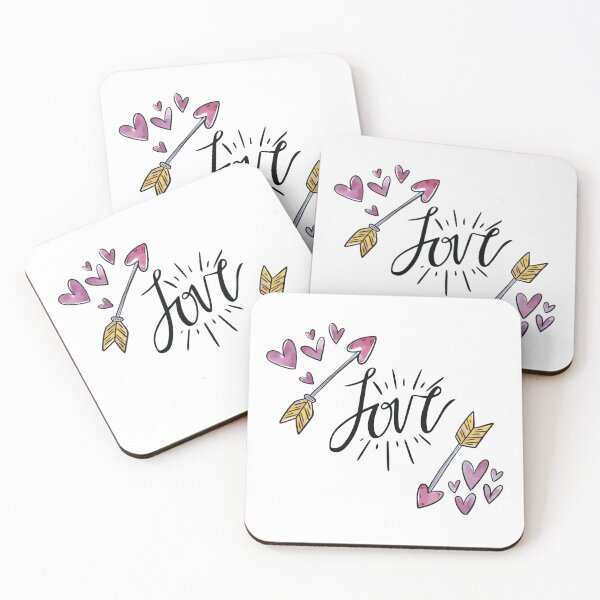 Item preview, Love with hearts - Black Lettering Quote designed and sold by TamGustam.