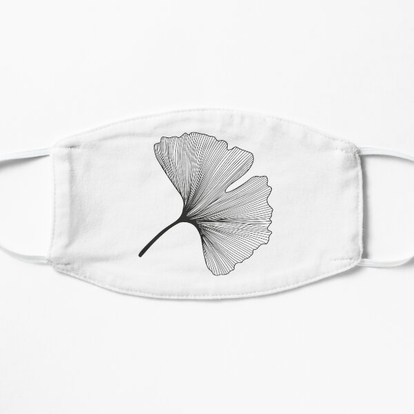 Ginkgo Biloba leaves pattern - black and white Flat Mask