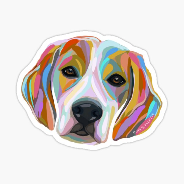 Item preview, Abstract beagle sticker designed and sold by Daisy Ring Art.
