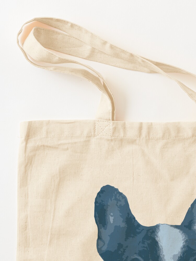 Alternate view of I love my dog - French Bulldog (Blue) Tote Bag