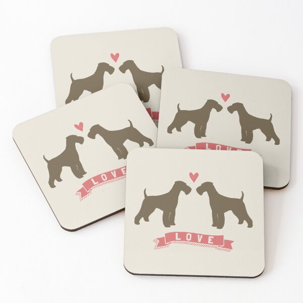 Item preview, Airedale Terriers in Love | Dog Silhouettes with Heart designed and sold by Jenn Inashvili.