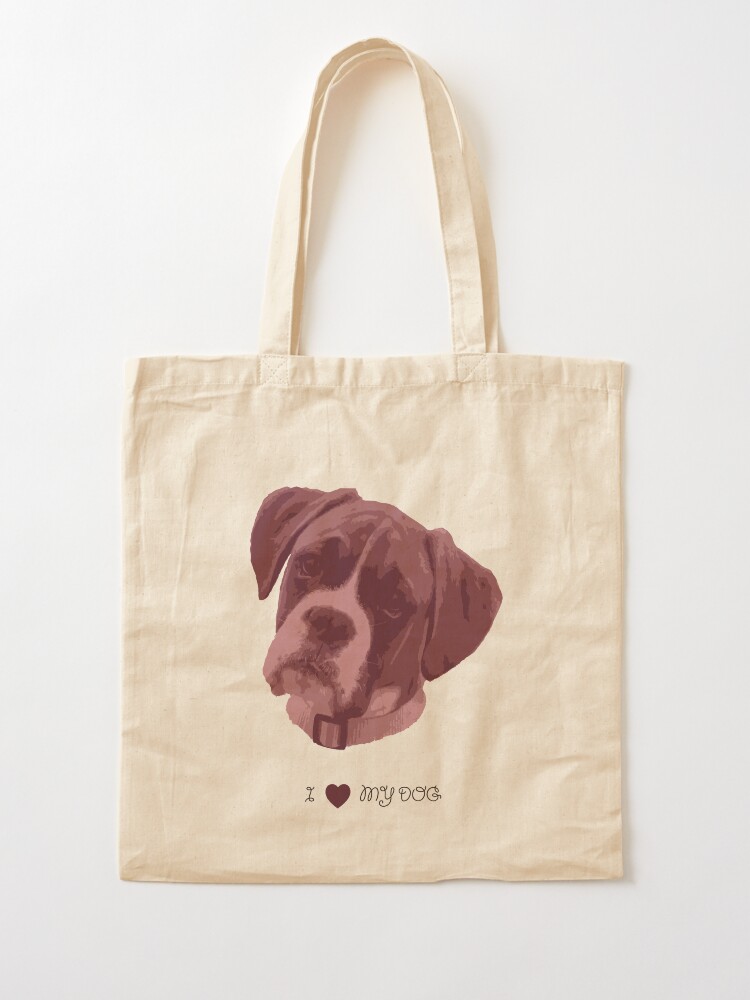 Alternate view of I love my dog - Boxer (Pink) Tote Bag