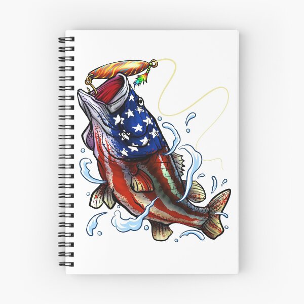 Item preview, Bass Fishing - American Flag - Fourth Of July designed and sold by Meliafroggy.