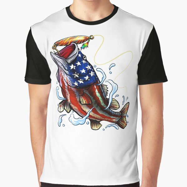 Fishing American Flag Vintage Tshirt Usa Bass Fisherman Shirt - TeeUni