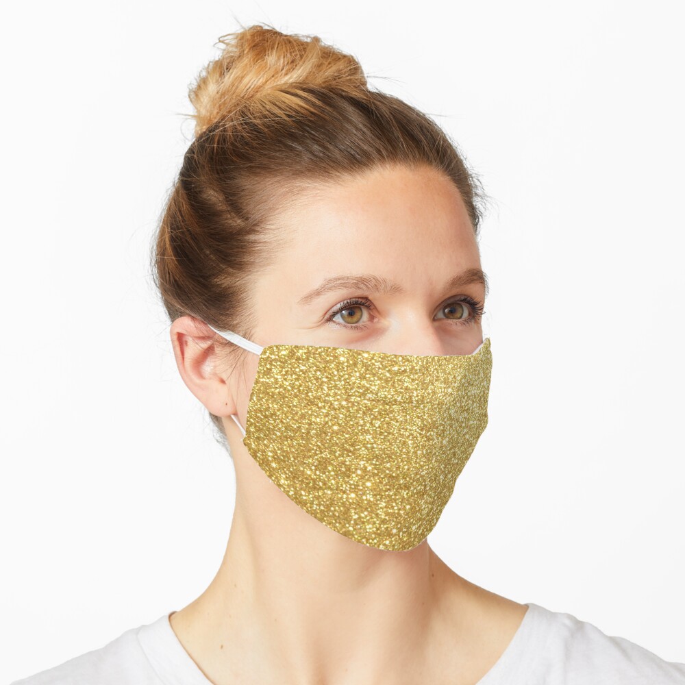 Download Gold Glitter Sparkly Shiny Metallic Yellow Mask By Podartist Redbubble PSD Mockup Templates