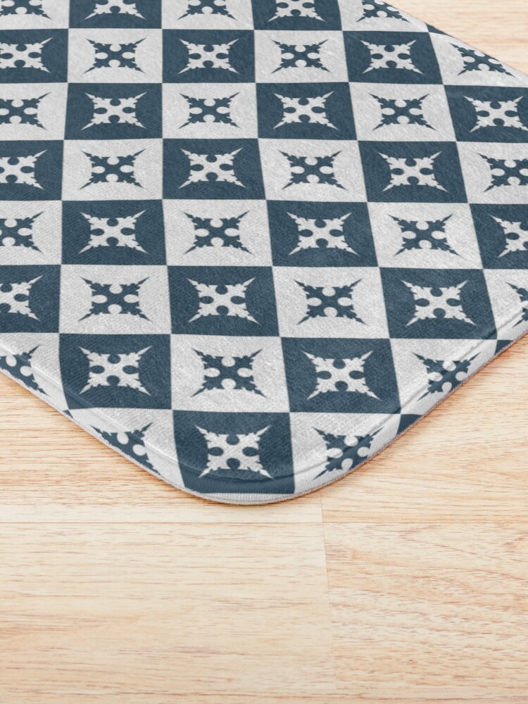 Alternate view of Tile pattern - Blue and White Bath Mat