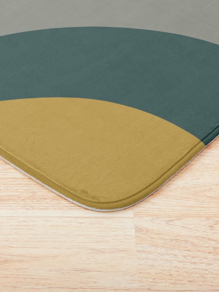 Alfombra de baño «Patrón minimalista de ondas sonoras en amarillo