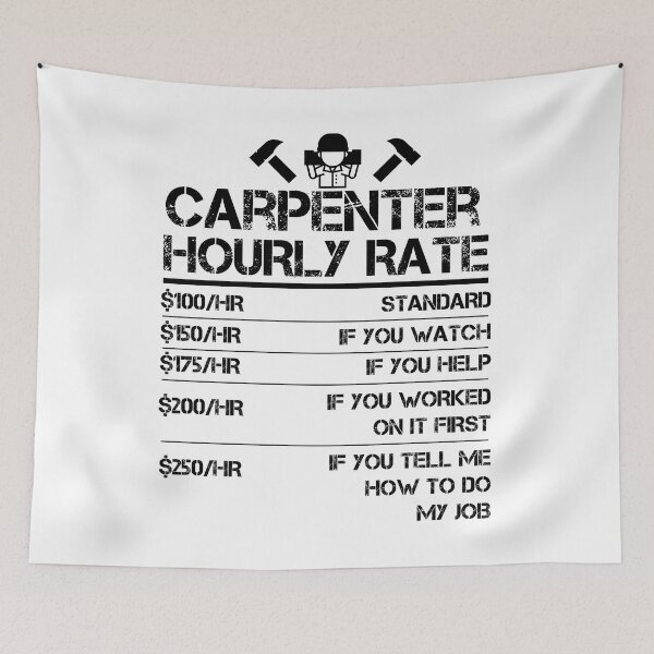 Item preview, Funny Carpenter Hourly Rate shirt Wood Working Labor Rates designed and sold by Orange Pieces.
