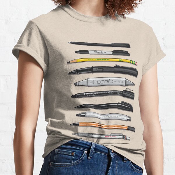 Pen Collection For Sketching And Drawing (Plain) Classic T-Shirt