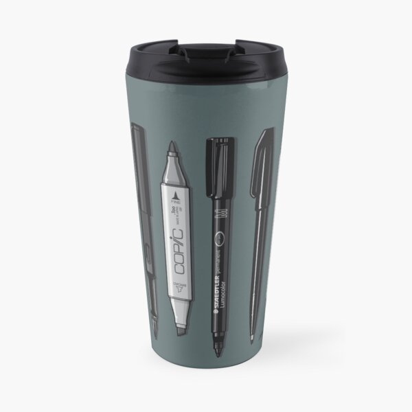 Pen Collection For Sketching And Drawing (Plain) Travel Mug